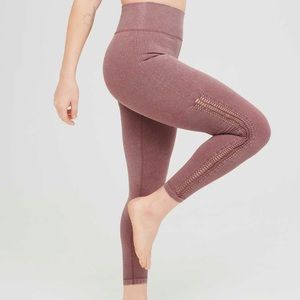 aerie seamless ribbed macrame leggings